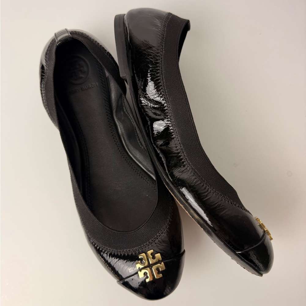 Tory Burch‎ Jolie Leather Ballet Flats Black Size 7.5
